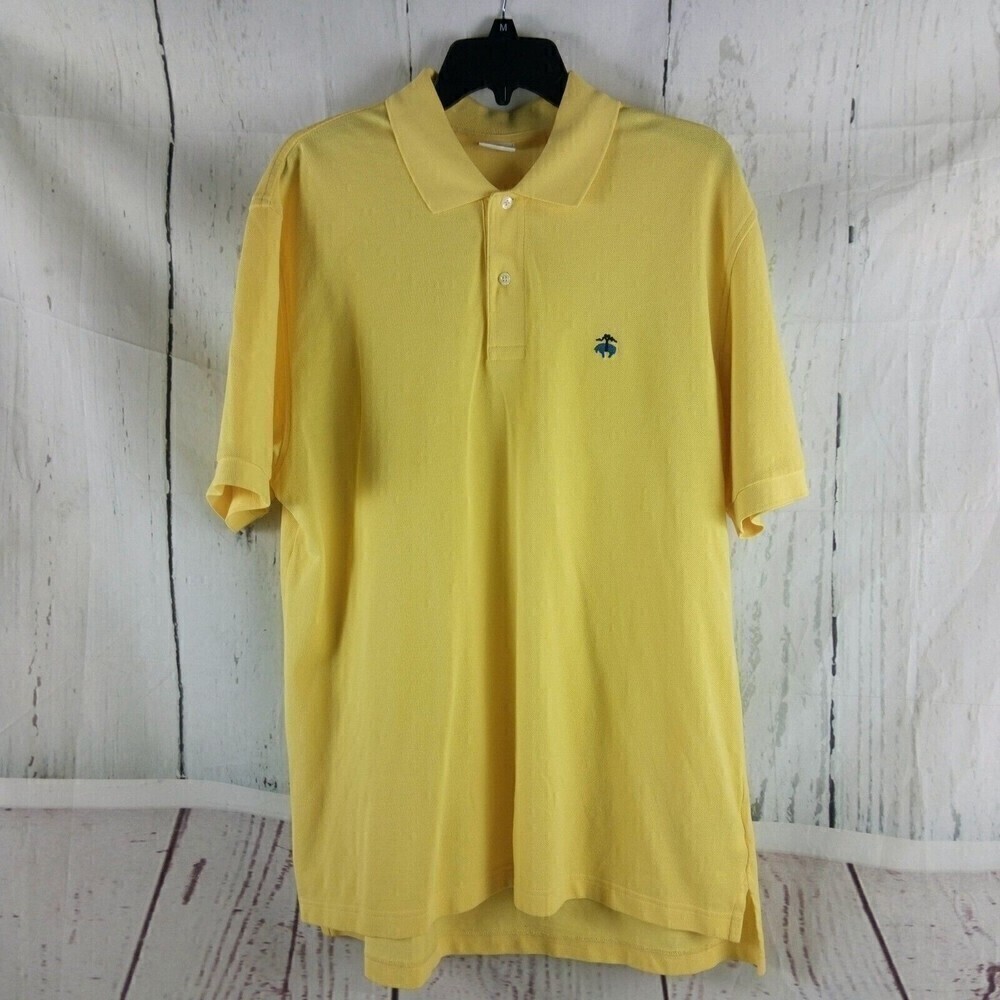 Brooks Brothers 1818 Original Fit Performance Yellow Golf Polo Shirt L